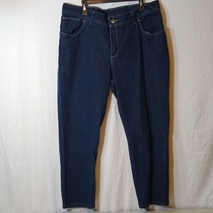 Lee Riders women's 22W Petite Blue Jeans dark wash